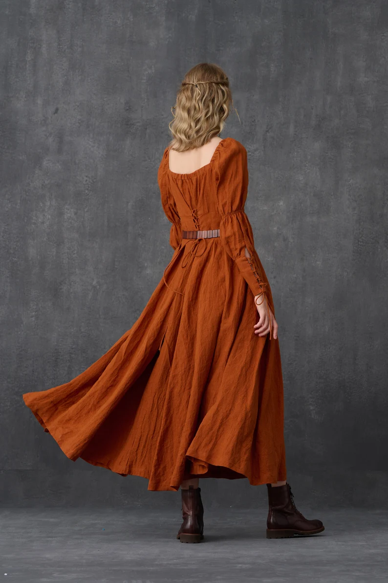 REGENCY REVERIE™ | LACE-UP LINEN DRESS