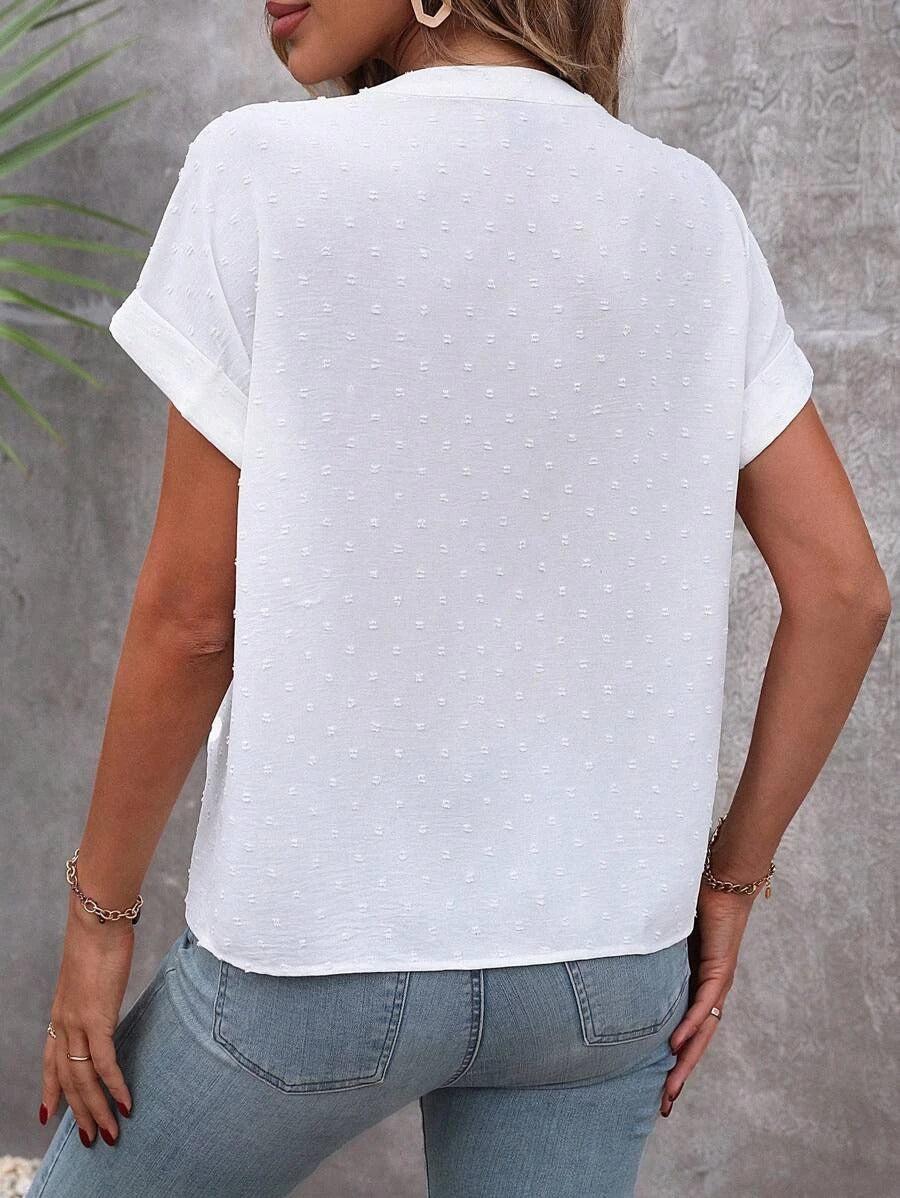 BIANCA™ - WHITE SWISS DOT BLOUSE