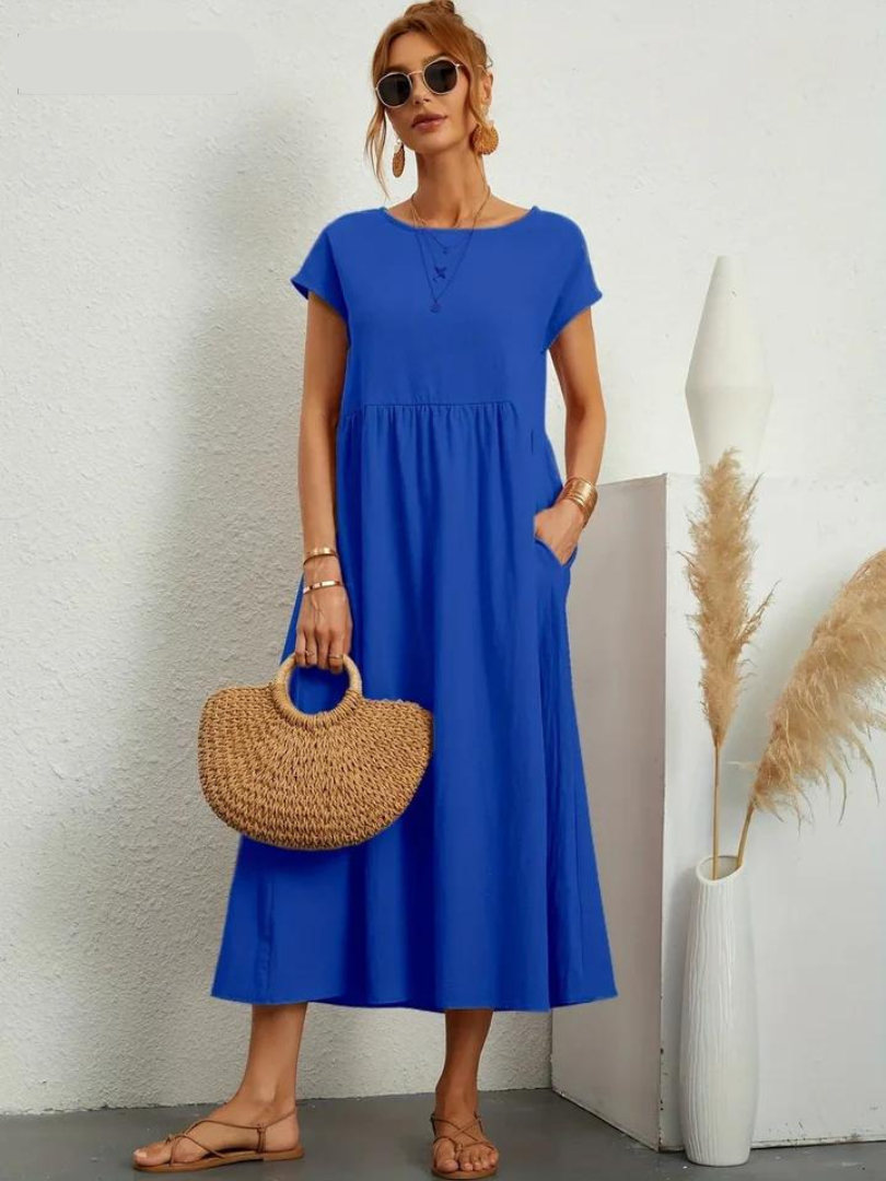 ZARA™ - ELEGANT COTTON AND LINEN DRESS