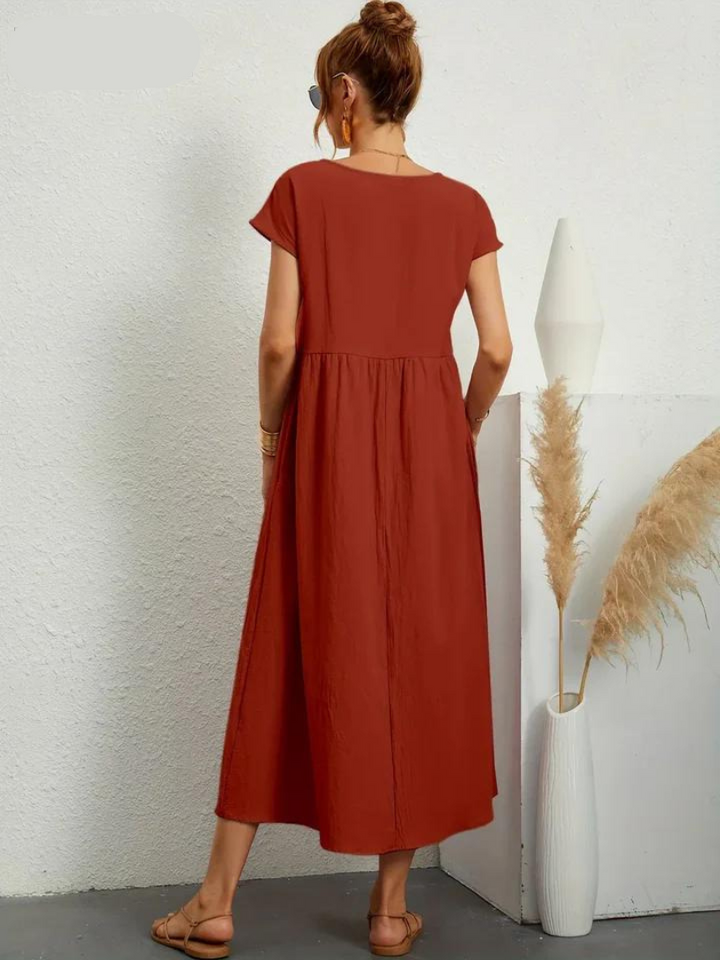 ZARA™ - ELEGANT COTTON AND LINEN DRESS