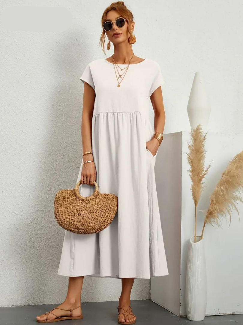 ZARA™ - ELEGANT COTTON AND LINEN DRESS