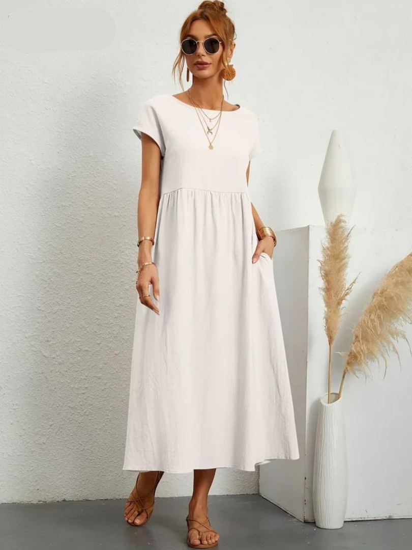 ZARA™ - ELEGANT COTTON AND LINEN DRESS