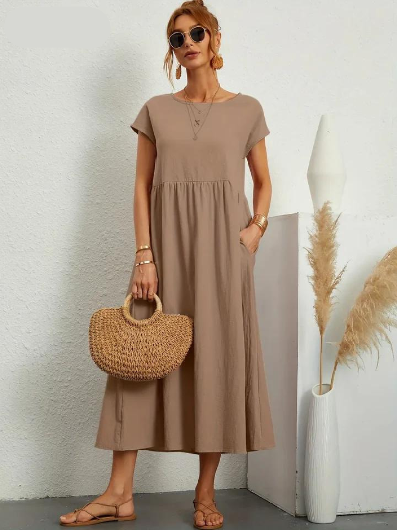 ZARA™ - ELEGANT COTTON AND LINEN DRESS