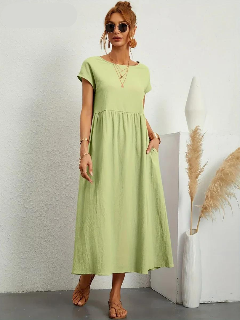 ZARA™ - ELEGANT COTTON AND LINEN DRESS