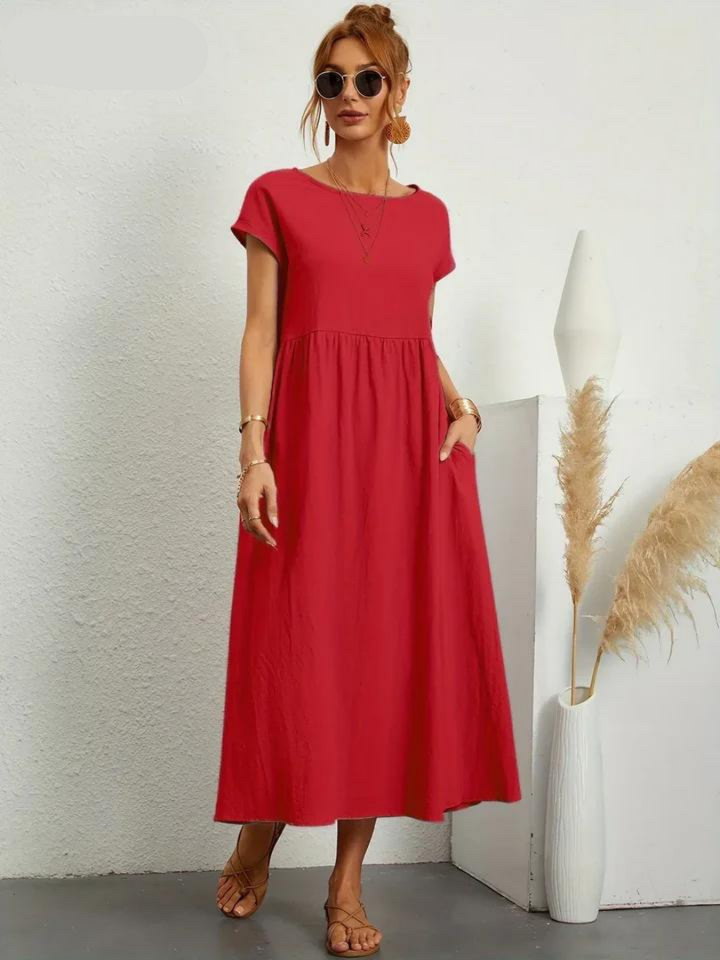 ZARA™ - ELEGANT COTTON AND LINEN DRESS