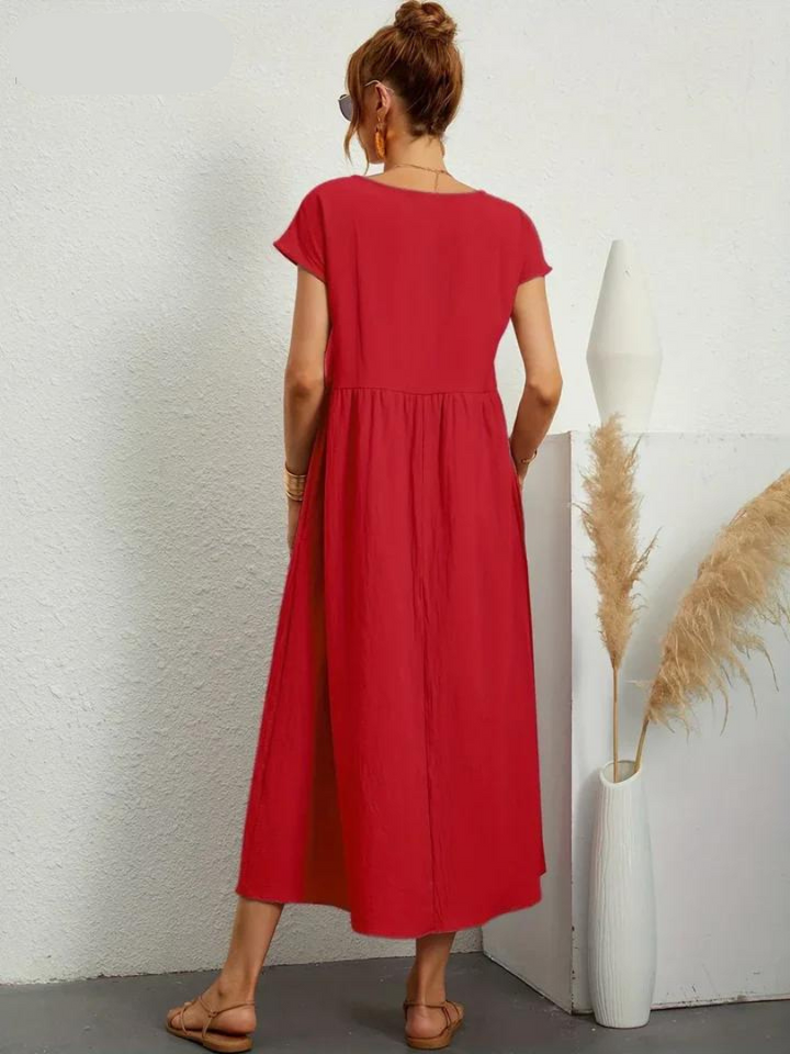 ZARA™ - ELEGANT COTTON AND LINEN DRESS