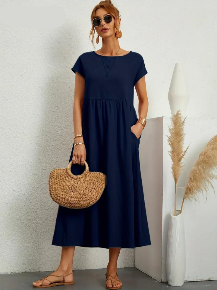 ZARA™ - ELEGANT COTTON AND LINEN DRESS