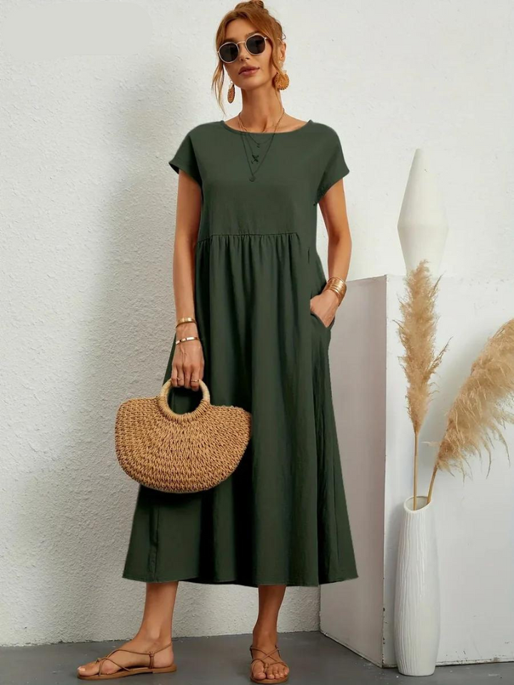 ZARA™ - ELEGANT COTTON AND LINEN DRESS