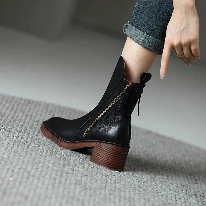 AVA™ | LEATHER ANKLE BOOTS