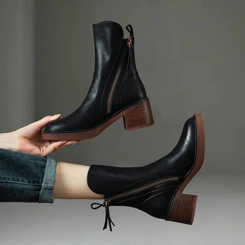 AVA™ | LEATHER ANKLE BOOTS