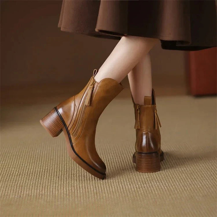 AVA™ | LEATHER ANKLE BOOTS